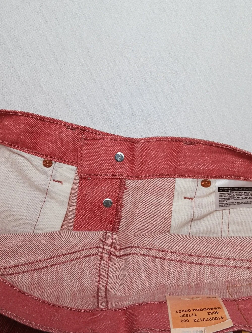 Levi's 501 Mens White Oak Cone Denim Jeans 33X32 Coral NWT Button Fly